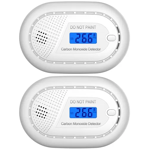 Aroha Safety Pro Kohlenmonoxid Melder - 10 Jahre Batterie - CO Melder, CO Gaswarner, CO Warner, Kohlenmonoxid Messgerät, CO Sensor - 2 Set