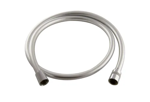 PaulGurkes Brauseschlauch Drehkonus 125cm - Duschkopfschläuche, silber metallic mit Gummierung für besseren Halt in der Brausehalterung und flexibles Duschen