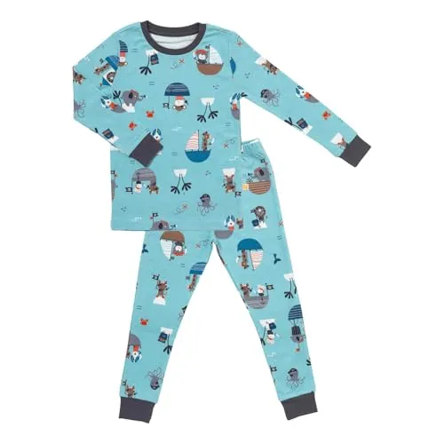 schlummersack Kinder Schlafanzug Jungen lang Pirat Größe 140 9-10 Jahre | Schlafanzüge zweiteilig Pijamas Jungs | Schlafanzug Set - Pyjama Baumwolle