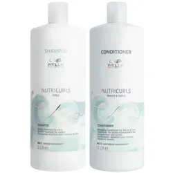 Wella Professionals Nutricurls Set - Shampoo & Conditioner 1000 ml - Shampoo & Conditioner Set für lockige Haare, mit Jojoba-Öl und Anti-Frizz-Eigenschaften, nährt und definiert Locken sanft ohne Sulfate.