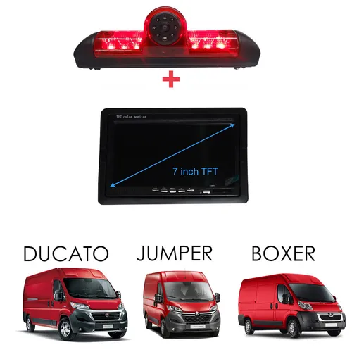 Rückfahrkamera Set für Citroën Jumper, Fiat Ducato, Peugeot Boxer mit 7