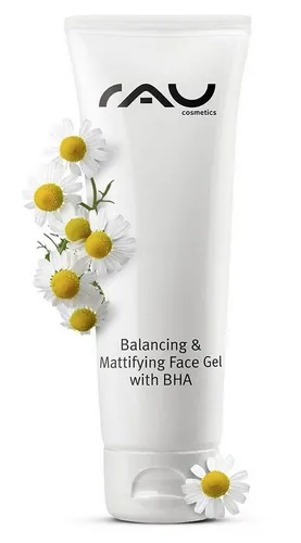 RAU Cosmetics Nachtcreme: Balancing & Mattifying Face Gel - Nachtcreme für Mischhaut, reguliert und reinigt die Poren mit BHA. Antimikrobielle Wirkung durch Salicylsäure für ausgeglichene, reine Haut.