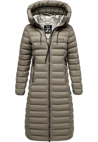 REPUBLIX Damen Gefütterte Winter Jacke Mantel Parka mit großer Kapuze RJ-8022 Olive L