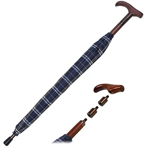 iX-brella Stützschirm höhenverstellbar mit Holzgriff in blau von iX-brella