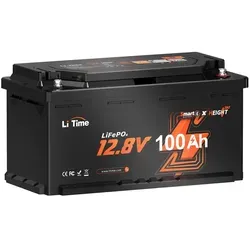 LiTime 12V 100Ah H190 Lithium Batterie mit Bluetooth und BMS - Leistungsstarker 12V Lithium-Akku mit über 4000 Lebenszyklen, ideal für Wohnmobile und Energiespeicherung. Smart Bluetooth ermöglicht Echtzeitüberwachung der Akkudaten.