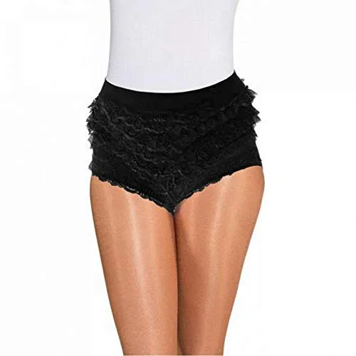 Fasching Kinder/Damen Rüschenhöschen schwarz (140/152)