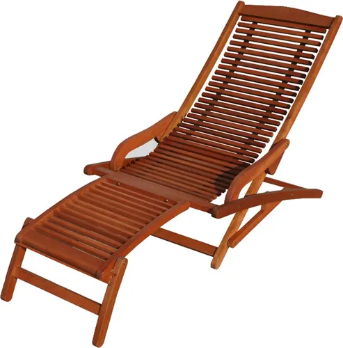 KMH® Relax-Liege KING aus FSC Eukalyptus - Gartenliege aus nachhaltigem Eukalyptusholz, ergonomisch mit flexiblem Rückenteil, schnell zusammenklappbar für platzsparende Winterlagerung – ideal für entspanntes Liegen im Garten oder auf dem Balkon.