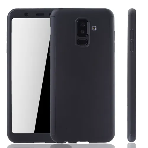 Handyhülle Schutz für Samsung Galaxy A6 Plus (2018) Cover Displayschutz Schwarz