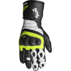 GMS GR-1 SF Motorrad Handschuhe - Größe L, schwarz-weiß-gelb - Robuste Motorradhandschuhe mit Superfabric Knöchelprotektor und Fingerschutz. Ideal für Sicherheit und Komfort beim Fahren. Perfekt für Männer, die Wert auf Qualität legen.
