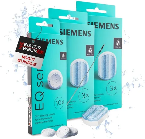 MEISTERZWECK4U - Siemens Reinigungstabletten & Entkalkungstabletten - Ersatzteile für Bosch und Siemens EQ Series Kaffeevollautomaten, sorgt für optimale Hygiene und Langlebigkeit Ihrer Maschine.