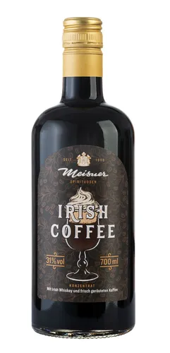 Meisner Irish Coffee - Irischer Kaffee mit Whisky - Whisky-basierter Irish Coffee, 0,7 Liter, ideal für gemütliche Abende oder besondere Anlässe mit einem einzigartigen Geschmackserlebnis.