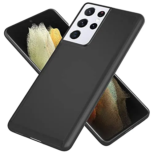 NALIA Ultra Slim Hardcase für Samsung Galaxy S21 Ultra - Anti-Fingerabdruck & 0.5mm Dünn - PUREFIT (Matt & Leicht) - Marke aus Berlin, Farbe:Schwarz