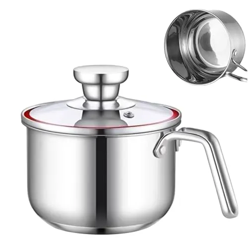 Edelstahl Milchtopf mit Deckel 1,25L – Ideal für alle Herdarten