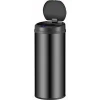 Juskys Runder Mülleimer mit Sensor in schwarz von Juskys