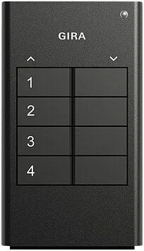 GIRA 535410 Funk Handsender 4f - eNet Funk-Wandsender in Anthrazit, mit individuell einstellbaren Szenen und vollverschlüsselter Funkübertragung