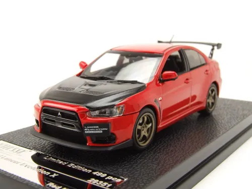 Mitsubishi Lancer Evo X 2011 rot metallic Modellauto 1:43 Vitesse - Modellauto im Maßstab 1:43, detailgetreu und ideal für Sammler, mit OVP und aus hochwertigem Die-Cast-Material.