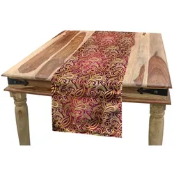 Abakuhaus Tischläufer Esszimmer Küche Rechteckiger Dekorativer Tischläufer, Gelbes Damast Wirbler Oriental gelb 40 cm x 225 cm