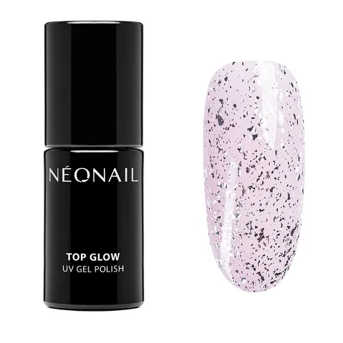 NeoNail Top Glow top hybrydowy Silver Flakes 7.2ml (P1) 5903657884687