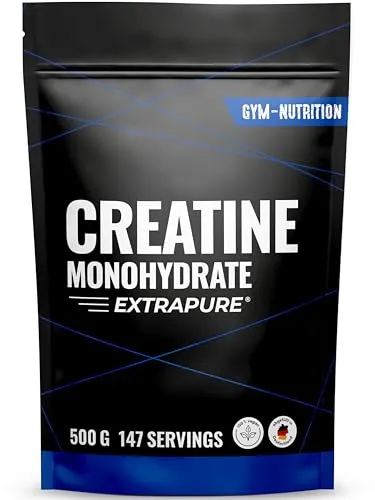 Creatin Monohydrat Pulver 500g - 100% veganes, mikronisiertes Kreatin - Aminosäure Kreatin: Mikronisiertes Pulver für schnelle Löslichkeit in Wasser oder Shakes, ideal für Sportler in verschiedenen Disziplinen.