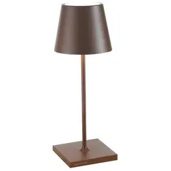 Zafferano Akku Tischleuchte Poldina Pro 300 mm Corten - Stylische Akku Tischleuchte für Innen und Außen – dimmbar, wetterfest und mit intuitiver Touch-Bedienung für individuelles Lichtdesign.