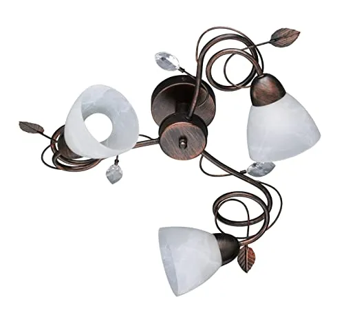 TRIO Leuchten Deckenleuchte Traditio, braun - Stilvolle Deckenlampe in rostbraunem Design, Durchmesser 61 cm, ohne Leuchtmittel, für individuelle Lichtgestaltung mit E14 Fassung.