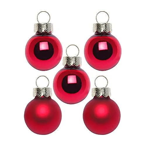 MAGIC by Inge Christbaumschmuck, Weihnachtskugeln Glas 2cm 25 Stück - Ochsenblut