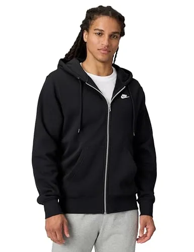 Nike CLUB BB FZ HOODIE - Herren-Sweatjacke in Schwarz, Größe L - Herren-Sweatjacke aus weichem, gebürstetem Fleece mit durchgehendem Reißverschluss, Kapuze und praktischen Vordertaschen für optimalen Komfort und Stil.