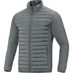 JAKO Hybridjacke Premium steingrau Herren, Größe: S - Funktionsjacken mit wärmeisolierender Wattierung und hochelastischen Ärmeln für optimalen Tragekomfort, ideal für Sportplatzbesuche oder den Stadtbummel.