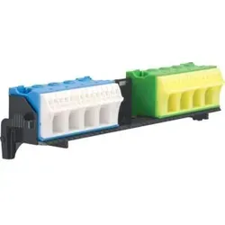 Hager PE N-Klemme m.Träger FZ382 - Universeller Träger mit 2 x 18 PE N-Klemmen, Quick-Connect Technik für einfache Installation