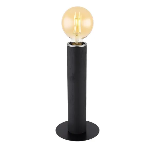 GLOBO LIGHTING LED Tischleuchte Schwarz, Warmweiß - Stilvolle Tischleuchte aus Metall und Holz, individuell gestaltbar mit E27-Leuchtmittel. Ideal für warmes Licht und gemütliche Atmosphäre in jedem Raum. Leuchtmittel inklusive!