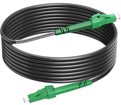RamboCables 15M Gepanzerte Glasfaser-Kabel LC/APC auf LC/APC