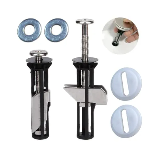 Universal-Toilettensitzbolzen und -schrauben, Schnellverschluss-Scharnierbefestigungen, einfach zu installieren, Toilettensitz-Ersatzteil-Kit (2 Stück) (Screws-JS2)