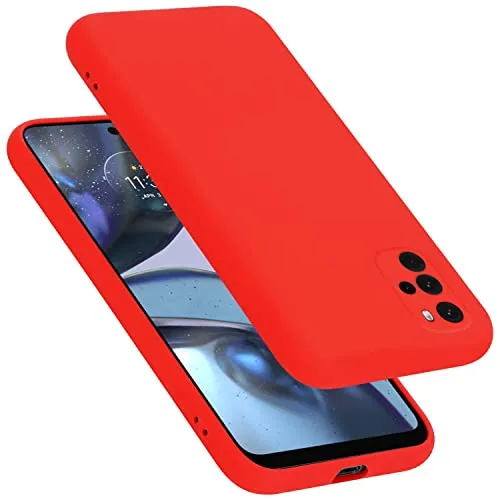 Cadorabo Hülle kompatibel mit Motorola Moto G22 Hülle Silikon Handyhülle für Moto G22 Case aus flüssigem Silikon- Kratzfeste und stoßfeste dünne TPU Schutzhülle - Liquid ROT