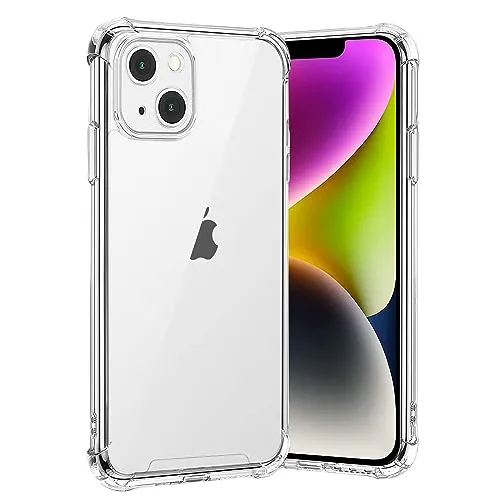 gueche Hülle für iPhone 14, Durchsichtig Schutzhülle mit Weiche Silikon Handyhülle, Transparent Bumper Case Cover, mit dem kabellosen Laden kompatibel, Handyhalterung Fahrrad, Handyhalterung Auto