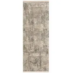 OCI DIE TEPPICHMARKE Läufer BESTSELLER CAVA, grau - Teppich für Wohnzimmer, rechteckig, 80 cm x 250 cm, aus glänzender Viskose, strapazierfähig und fußbodenheizungsgeeignet für ein gemütliches Ambiente.