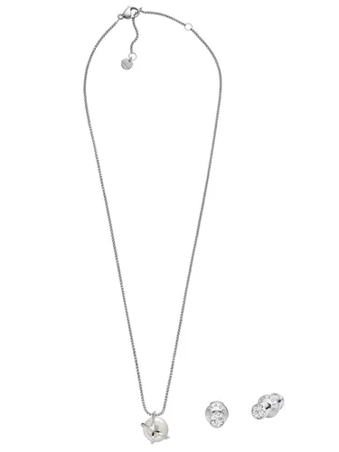 SKAGEN Collier SKJB1006040 - Elegantes Collier aus glänzendem Edelstahl mit anpassbarer Kettenlänge von 41 bis 46 cm, verziert mit funkelnden Zirkonia-Steinen – ideal für stilvolle Akzente.