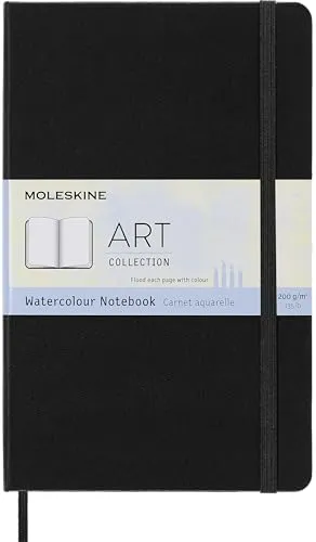 Moleskine Aquarell Notizbuch Large, 200g Papier - Sonstiges: Hochwertiges 200g Aquarellpapier, ideal für kreative Projekte und perfekt für Moleskine Wasserfarbenstifte.