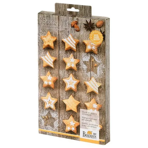 Birkmann 252608 Mini-Cakes Stars, klein 15-Fach, Silikon, Durchmesser