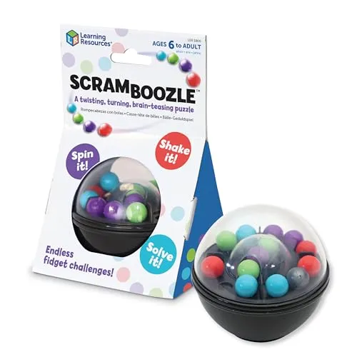 Learning Resources Scramboozle Puzzleball, Denkspiel ab 6 Jahren, Reisespiel für Kinder, Knobelspiel mit Murmeln, Konzentrationsspiel für Jungen & Mädchen, Logikspiel für unterwegs