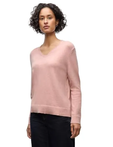 Street One Kuscheliger V-Neck Pullover Faded Rose Mel. 42