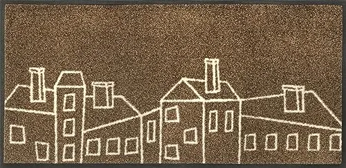 wash+dry Fußmatte Linecity 35x75cm - Waschbar und Rutschfest - Fußmatte für innen und überdachten Außenbereich, aus robustem Nylonflor und Nitrilgummi, waschbar bis 60°C, ideal für Allergiker und Tierbesitzer.