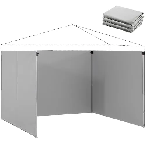 Outsunny 3er-Set Seitenwände für Pavillon 3x3 m, UV-Schutz, wasserabweisend - Ersatzseitenwände für Pavillons: Ideal zur Ergänzung oder Ersetzung Ihrer Pavillonwände. Robustes Oxford-Gewebe mit Reißverschluss für einfachen Aufbau und optimalen Schutz vor Wind und leichten Regen. Perfekt für Feiern im Freien.