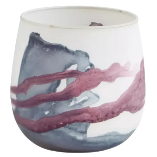 Windlicht Glas bunt groß 12 cm Teelichthalter Kerzenhalter Glas Glaswindlicht