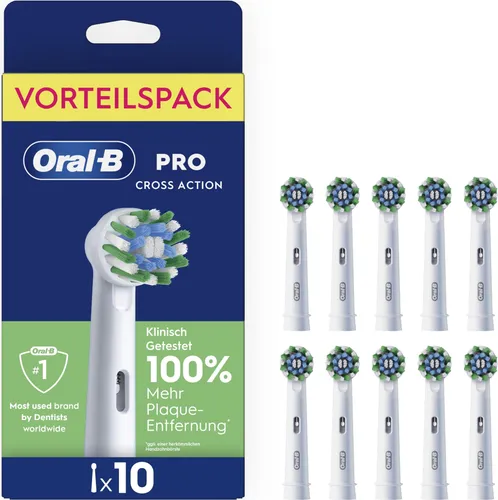 Oral-B Pro CrossAction 10er Aufsteckbürsten - 10 Stück Oral-B Pro CrossAction Aufsteckbürsten für eine gründliche Plaque-Entfernung. Entwickelt für eine effiziente Reinigung und optimale Mundpflege im Alltag.