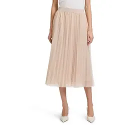 BETTY & CO Midirock mit Plissee - Damen Midirock in Grau, figurschmeichelnd mit Plissee und praktischem Gummizug für bequemen Sitz. Ideal für elegante und entspannte Looks – ein Must-have für jeden Kleiderschrank!