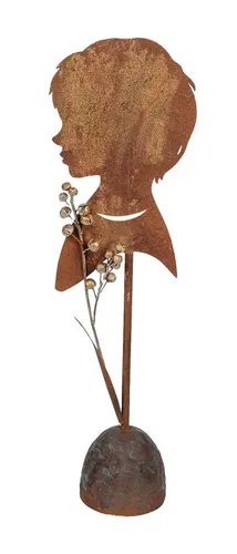 le petit Skulptur Deko Metall Kopf Mädchen Frau Büste - Elegante Dekofigur aus Metall im Art déco Stil, handgefertigt und mit viel Liebe zum Detail. Ein einzigartiger Blickfang für Garten und Wohnbereich, der jedem Raum eine besondere Note verleiht.