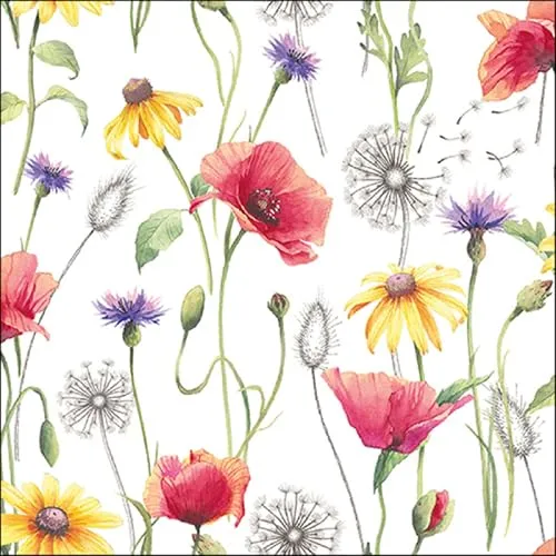Servietten Poppy Flowers 20 Pack 3 Ply Paper Ambiente Party Geschirr Servietten 16,5 cm x 16,5 cm