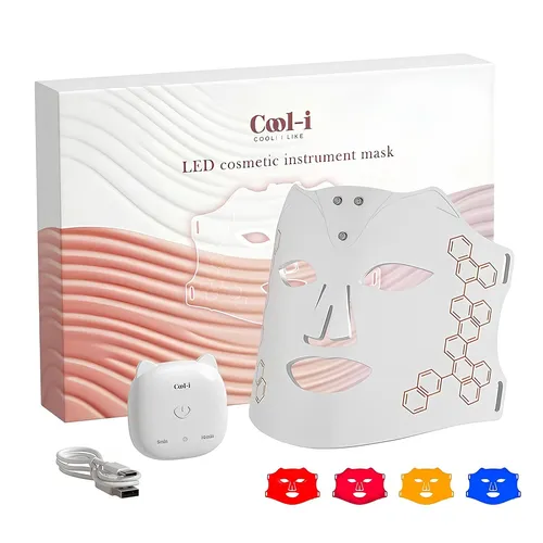 Cool-i ® LED-Gesichtsmaske – 4 Lichtfarben für optimale Hautpflege - Gesichtsmasken & Gesichtskuren – Kabellos und tragbar mit 4 Lichtfarben für effektive Hautpflege. Ideal für tägliche Anwendung – sanft, komfortabel und einfach zu bedienen.