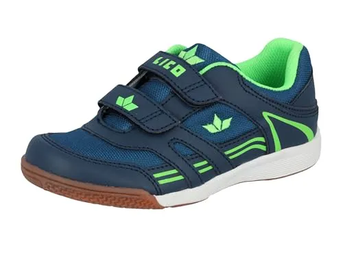 Lico Unisex Kinder Active Indoor V Hallenturnschuhe, Marine Lemon, 30 EU - Hallenschuhe für Jungen mit regulärer Passform, ideal für sportliche Aktivitäten und mit auswechselbarer Textileinlegesohle für optimalen Komfort.