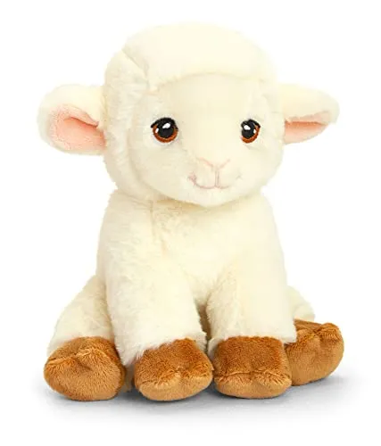 tachi Stofftier Schaf weiß, Kuscheltier Lamm 19 cm sitzend, Plüschtier Schäfchen weich